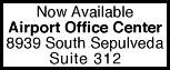 Now Available AirportCenter 8939 suite 312